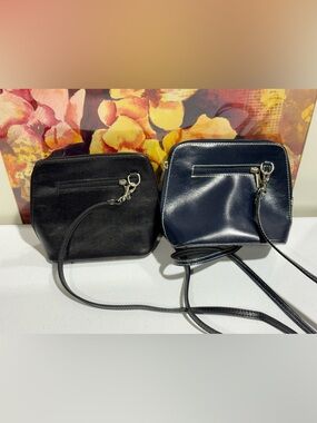 Vera Pelle Made in Italy crossbody bags (2) Black & Navy/Blue colors